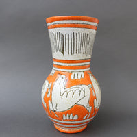Mid-Century Italian Orange Ceramic Vase by Fratelli Fanciullacci (circa 1960s)