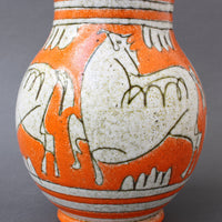 Mid-Century Italian Orange Ceramic Vase by Fratelli Fanciullacci (circa 1960s)
