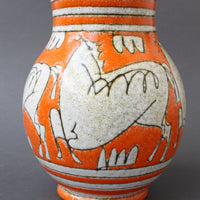 Mid-Century Italian Orange Ceramic Vase by Fratelli Fanciullacci (circa 1960s)