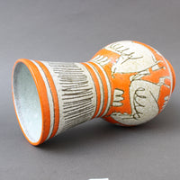 Mid-Century Italian Orange Ceramic Vase by Fratelli Fanciullacci (circa 1960s)