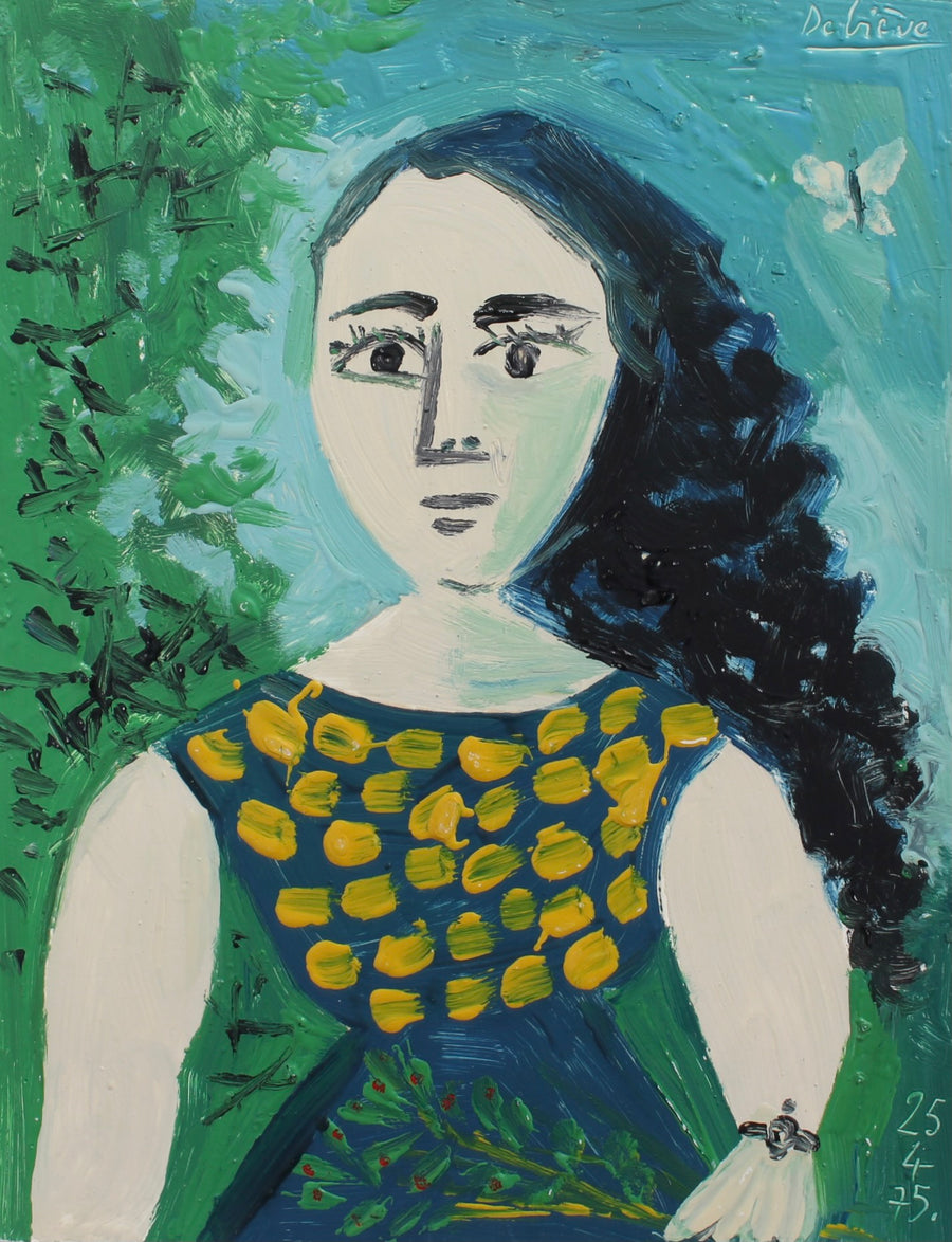 'Portrait of Woman in the Garden' by Raymond Debiève (1975)