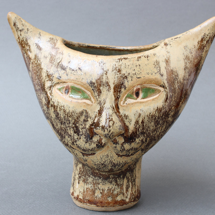 Mid-Century French Ceramic Cat Vase (circa 1960s)