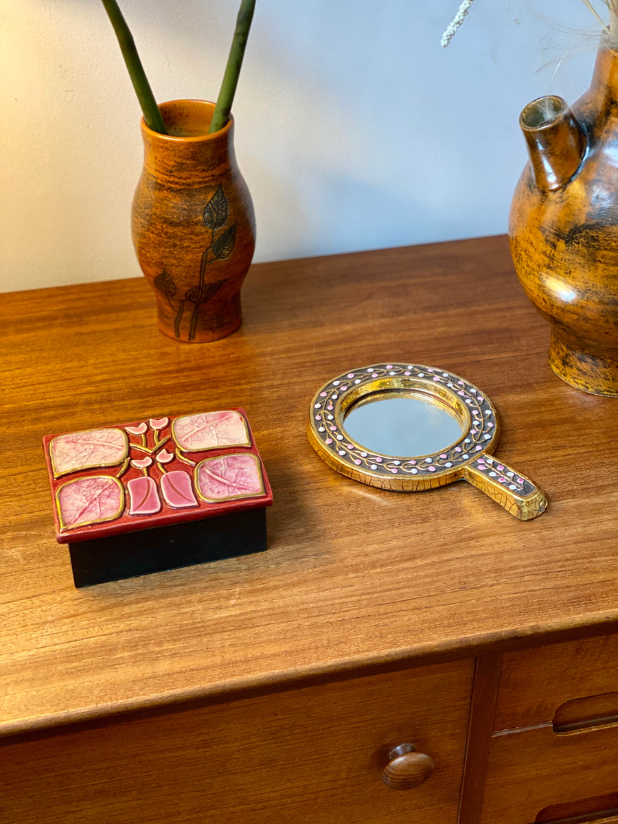 Jewellery Box with Decorative Enamel Lid by Mithé Espelt (circa 1960s)