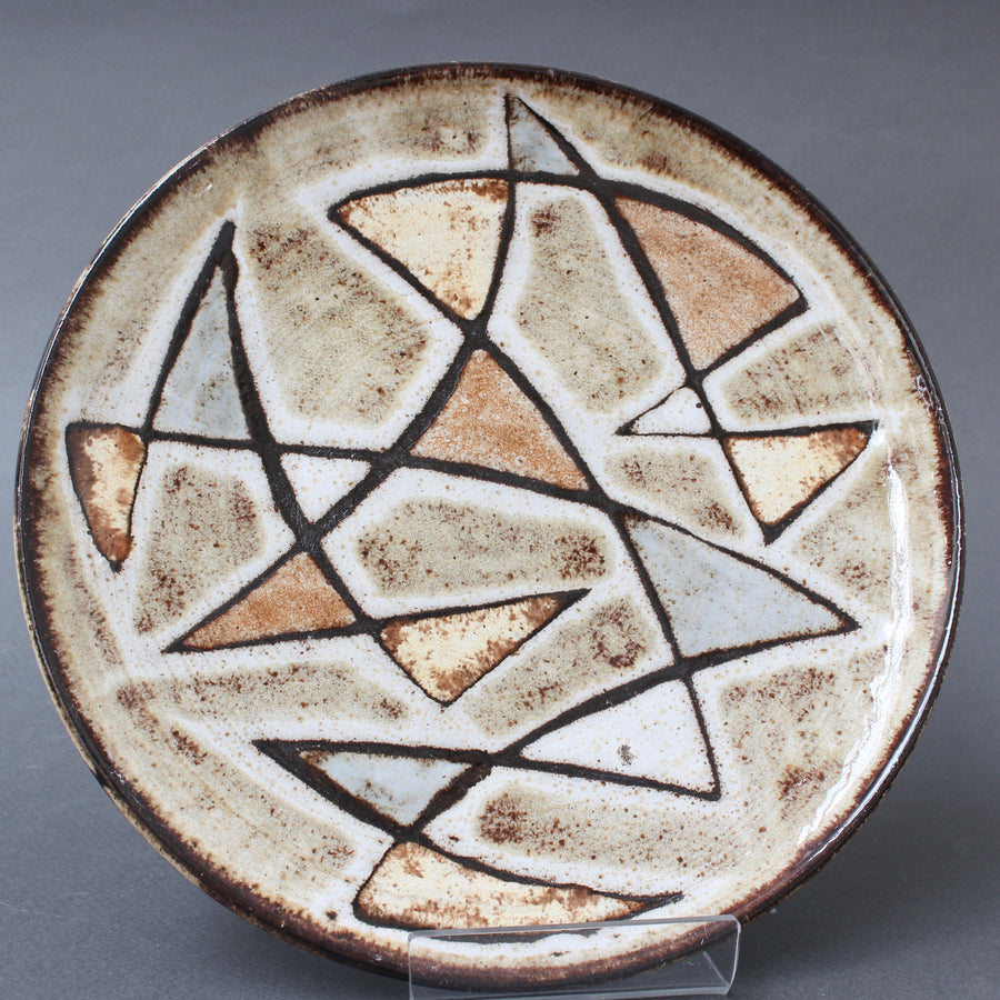 Mid-Century Decorative Ceramic Plate by Robert Perot of Vieux Moulin (circa 1950s)