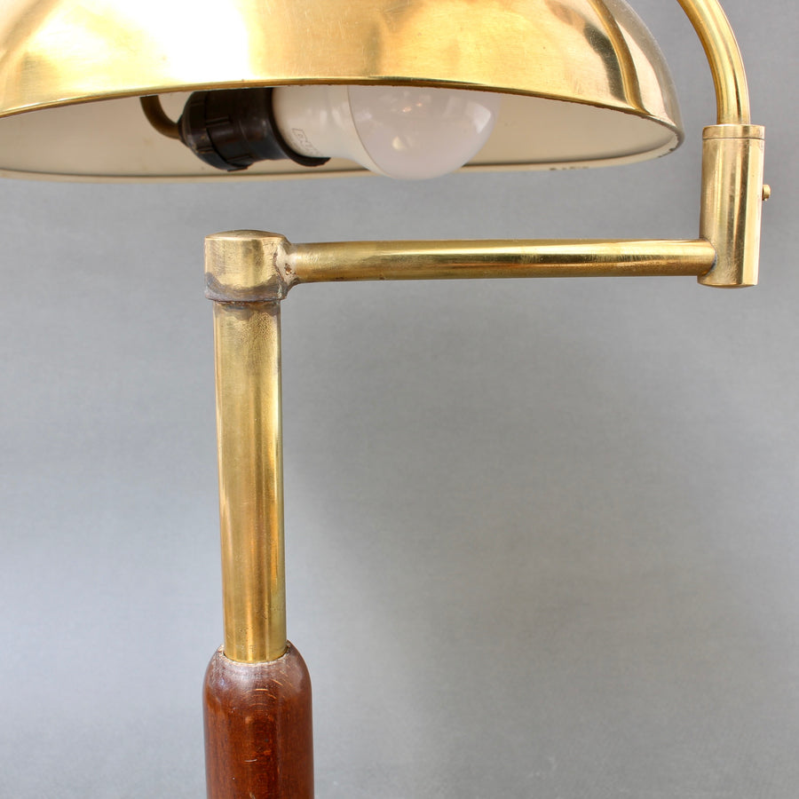 Italian Mid-Century Brass Table Lamp with Swivel Arm (circa 1950s)