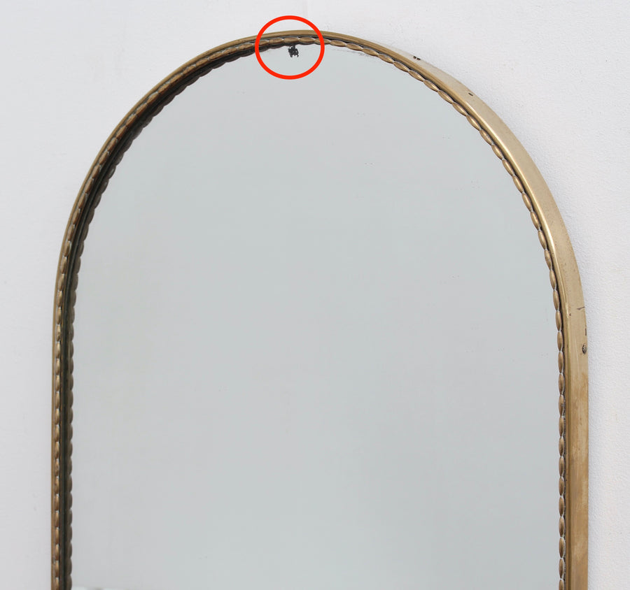 Vintage Italian Arch-Shaped Wall Mirror with Brass Frame (circa 1950s)