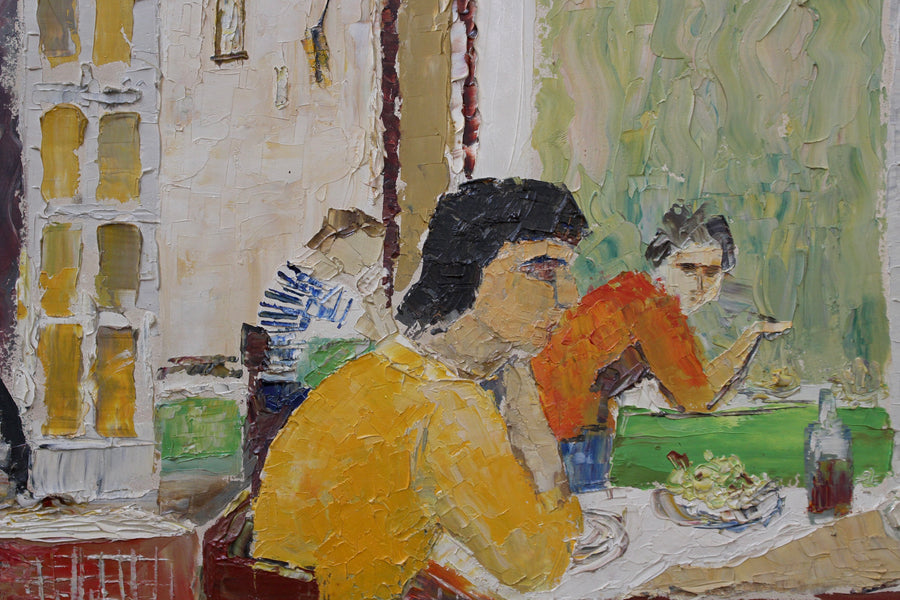 'At the Table in a French Restaurant', French School (1970)
