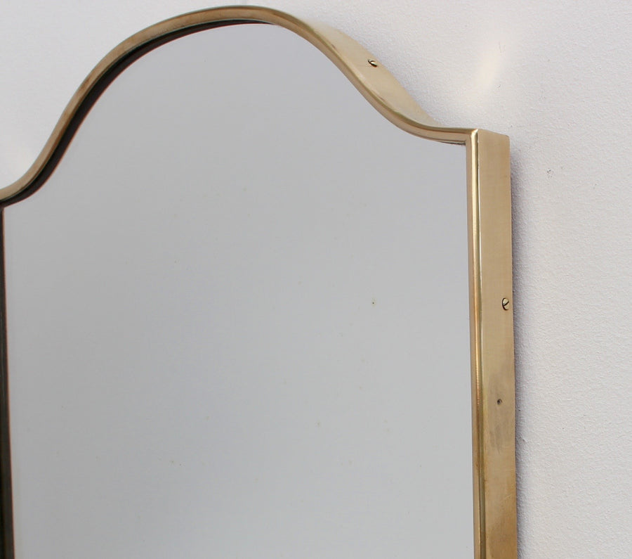 Italian Wall Mirror with Brass Frame (circa 1950s) - Small