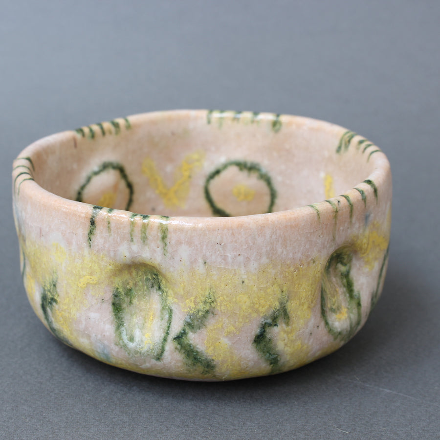 Italian Mid-Century Decorative Ceramic Bowl by Guido Gambone (circa 1950s)
