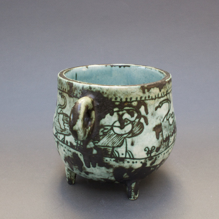 Four-Legged Ceramic Pot by Jacques Blin (c. 1950s)