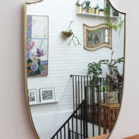 Mid-Century Italian Wall Mirror with Brass Frame (circa 1950s)