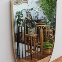 Mid-Century Italian Wall Mirror with Brass Frame (circa 1950s)