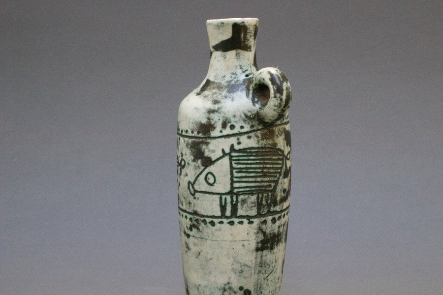 Ceramic Vase by Jacques Blin with Wild Boar Motifs (c. 1950s)
