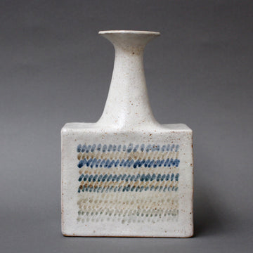Ceramic Vase with Geometric Line Design by Bruno Gambone (circa 1970s)