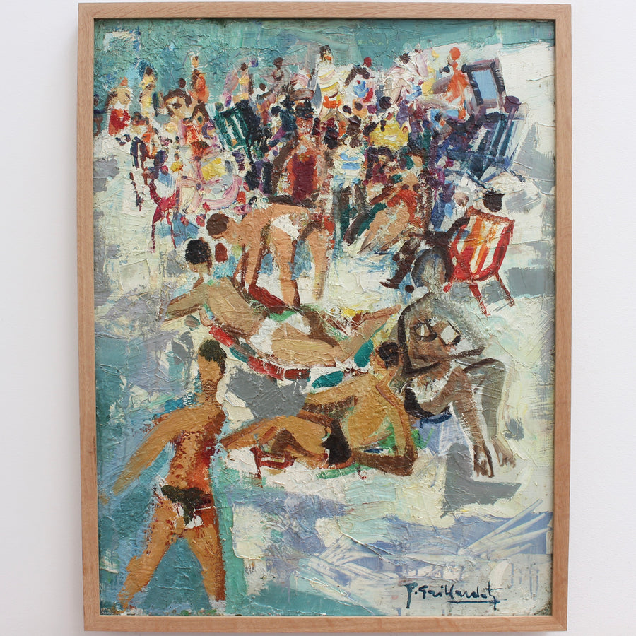 'The Beach on the French Riviera' by Pierre Gaillardot (circa 1950s)