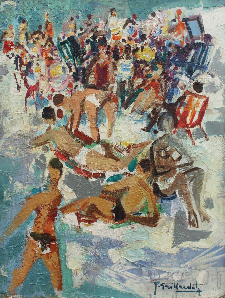 'The Beach on the French Riviera' by Pierre Gaillardot (circa 1950s)