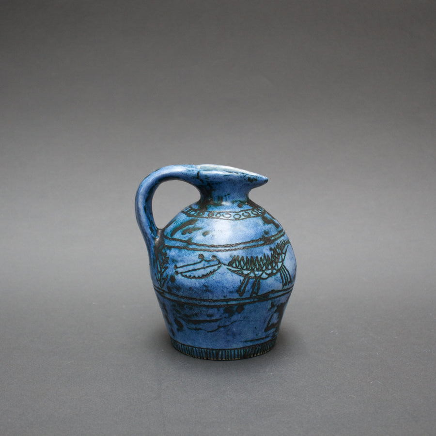 Small Blue Ceramic Jug by Jacques Blin (c. 1950s)