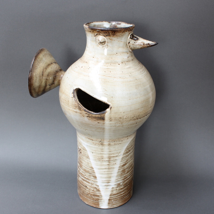 Glazed Ceramic Stylised Bird Vase by Jacques Pouchain (circa 1960s)