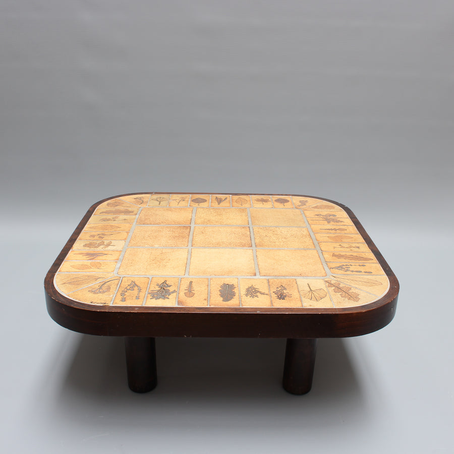Vintage French Rectangular Tiled Coffee Table by Roger Capron (circa 1970s)