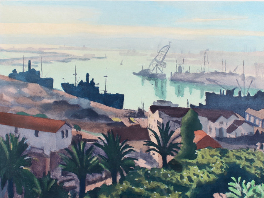 'The Port of Algiers' Lithograph by Albert Marquet (circa 1940s)