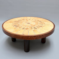 Coffee Table with Leaf Motif by Roger Capron (circa 1970s)