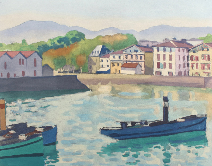 'The Port of Saint-Jean-de-Luz' Original Lithograph by Albert Marquet (circa 1930s)