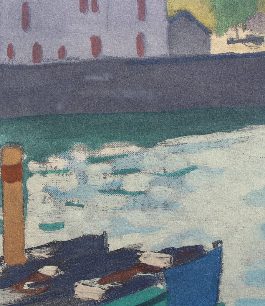 'The Port of Saint-Jean-de-Luz' Original Lithograph by Albert Marquet (circa 1930s)