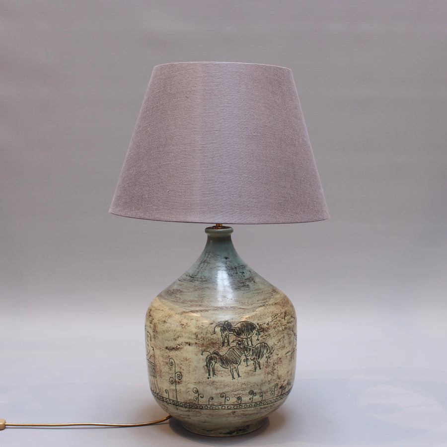 Mid-Century French Ceramic Lamp by Jacques Blin (circa 1950s) - Large