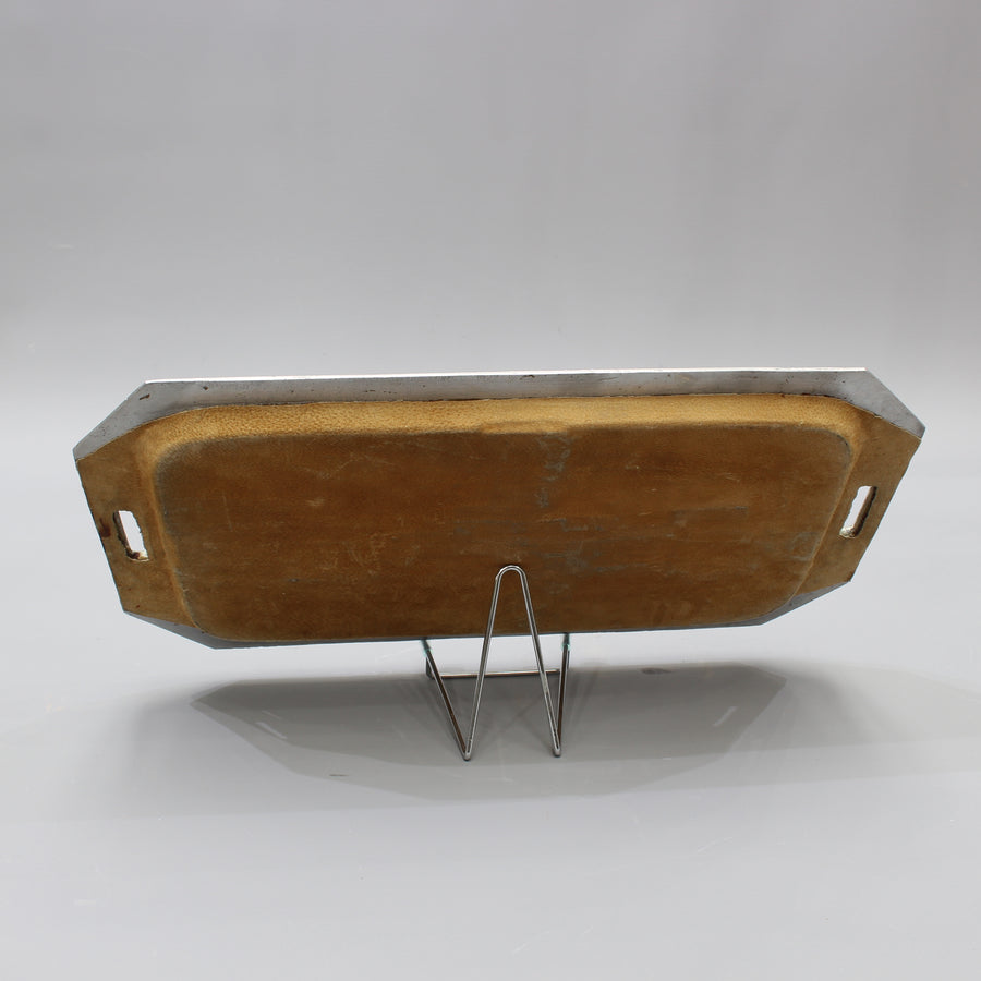 Aluminium and Brass Serving Tray in the Style of David Marshall (circa 1980s)