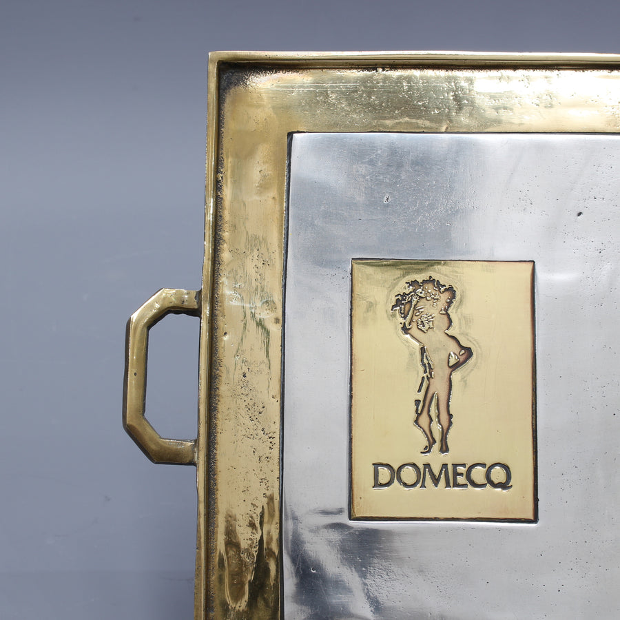 Aluminium and Brass Serving Tray for Domecq Sherry by David Marshall (circa 1980s)