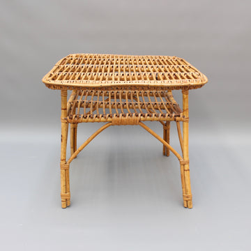 Mid-Century Italian Rattan Coffee Table (circa 1960s)