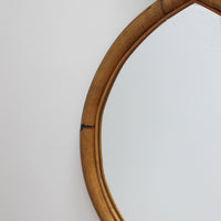 Italian 'Eye-Shaped' Style Bamboo and Rattan Mirror with Hanging Chain (circa 1960s)
