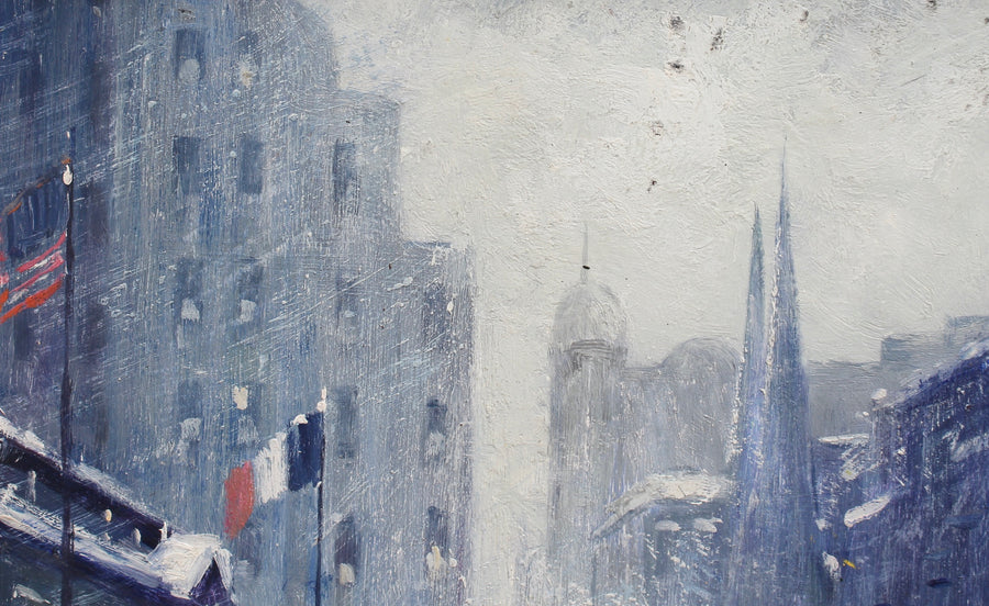 'New York Public Library Under Snow 1940s' by Finley, after Guy Carleton Wiggins (circa 1960s)
