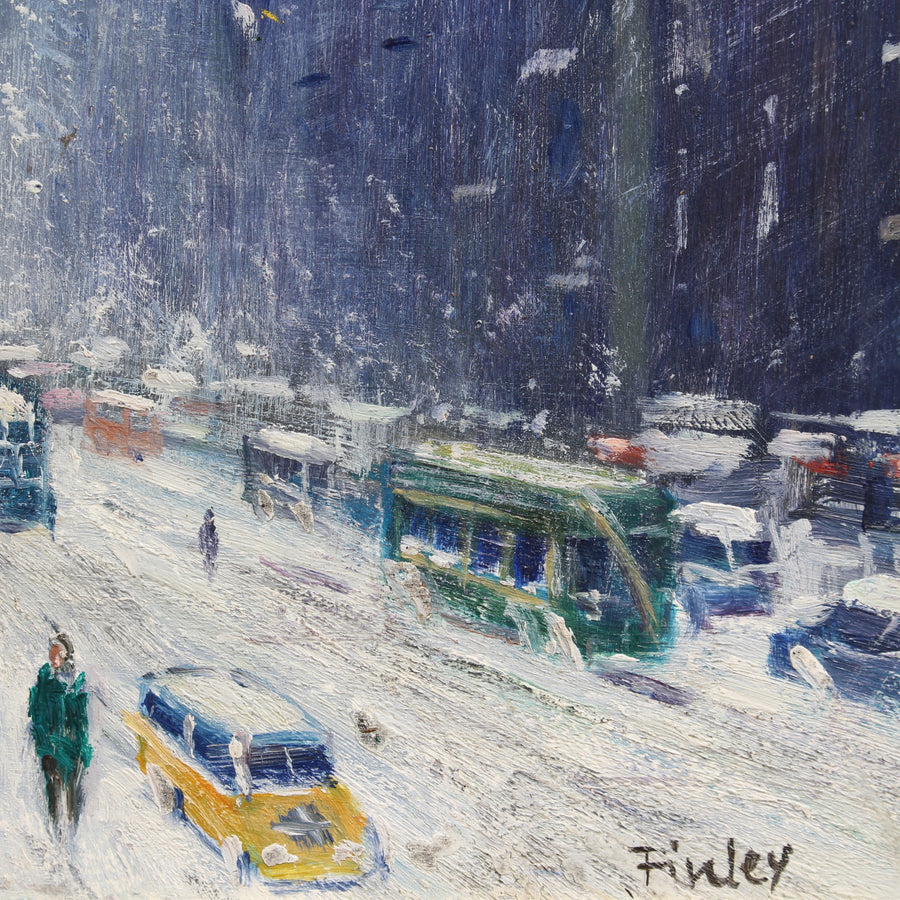 'New York Public Library Under Snow 1940s' by Finley, after Guy Carleton Wiggins (circa 1960s)