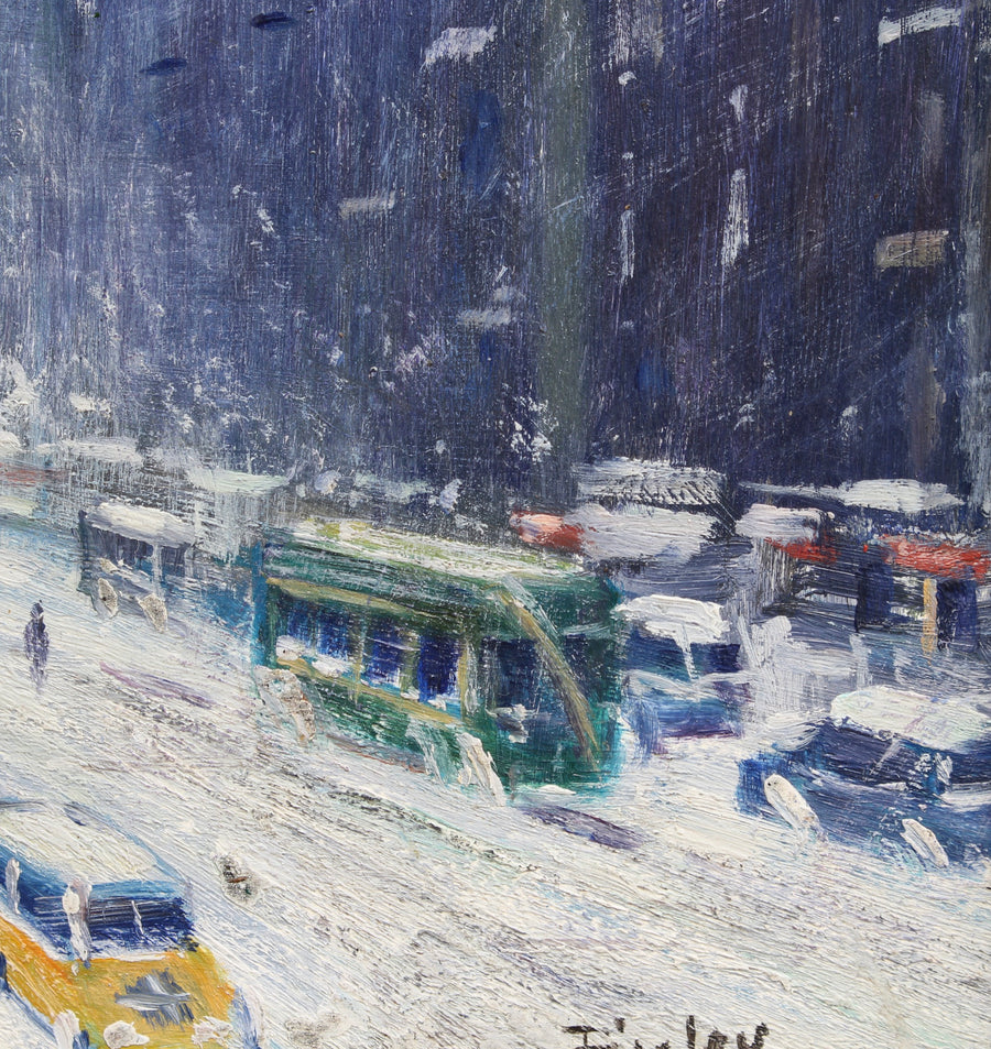 'New York Public Library Under Snow 1940s' by Finley, after Guy Carleton Wiggins (circa 1960s)