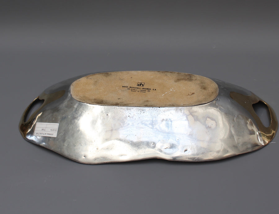 Aluminium and Brass Brutalist Style Tray by David Marshall (1980s) - Large