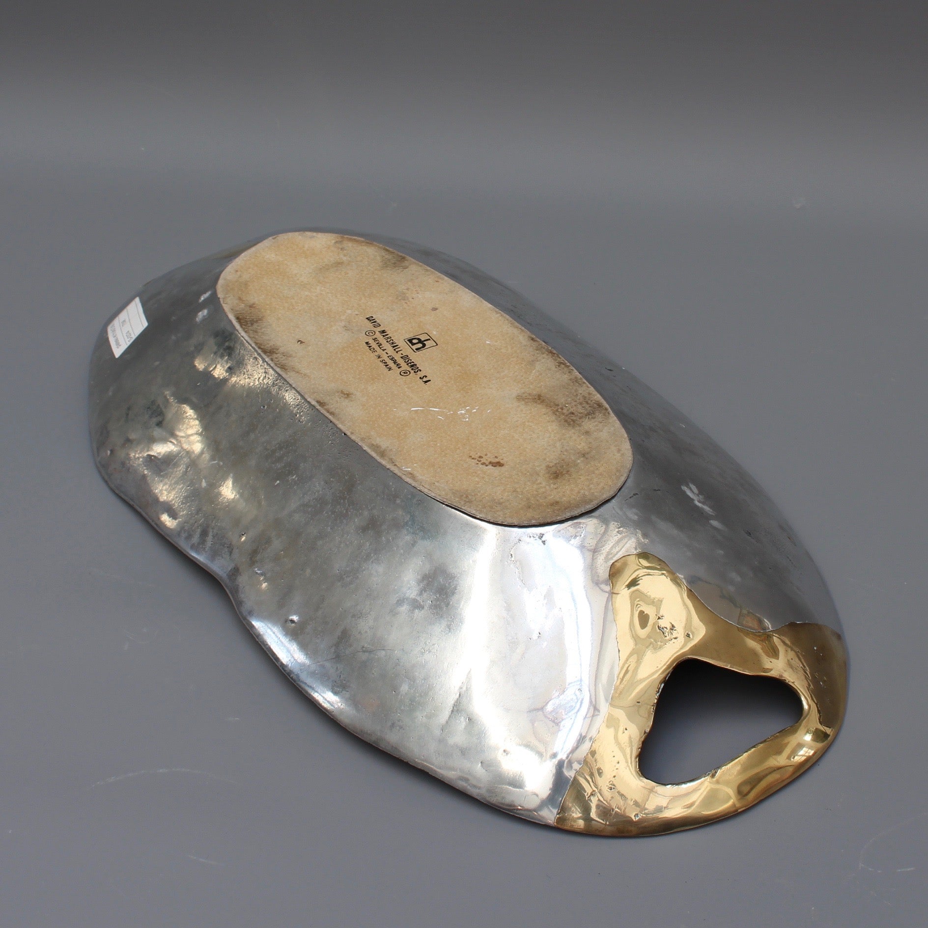 Aluminium and Brass Brutalist Style Tray by David Marshall (1980s