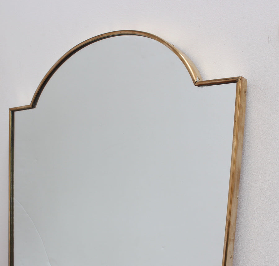 Mid-Century Italian wall mirror with brass frame (circa 1950s)