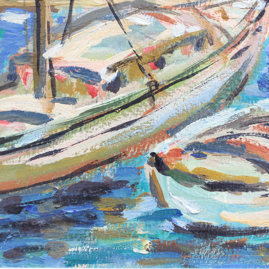 'Boats on the French Riviera' by Harit Noël (circa 1960s)