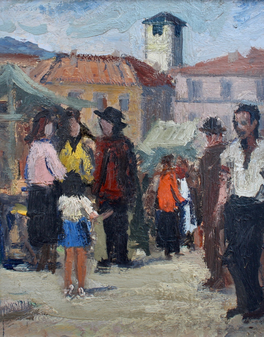 'Market Day in Piazza Grande Locarno Switzerland' (1947-48)