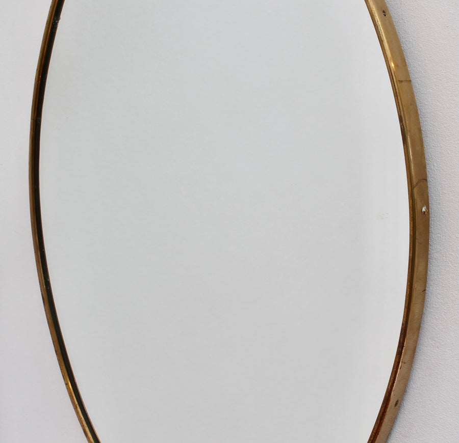 Mid-Century Italian Wall Mirror with Brass Frame (circa 1950s)