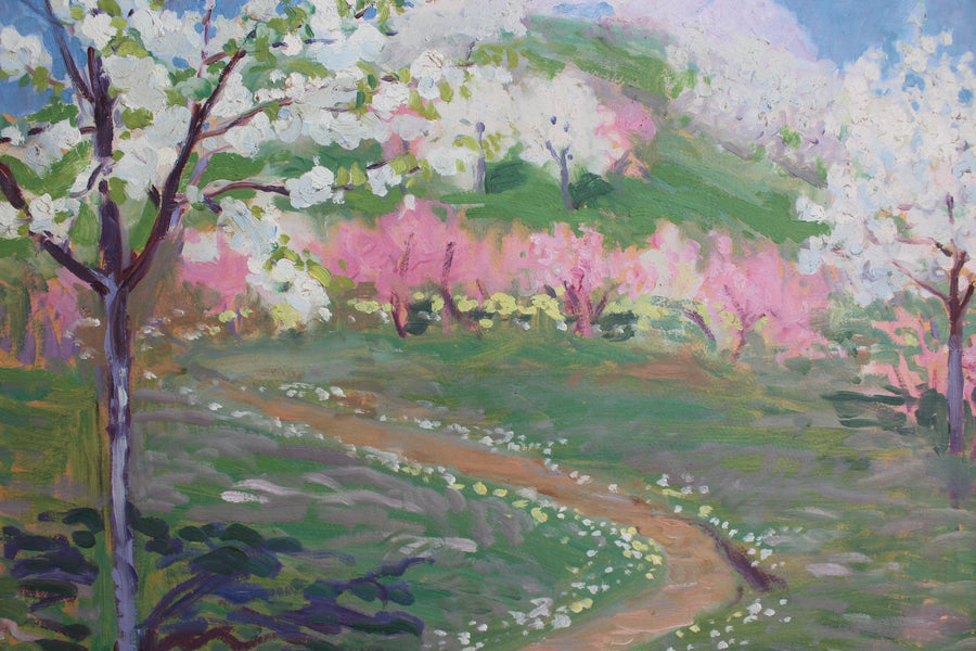 'Tuscan Pathway with Blossoms' Attributed to Elisabeth Chaplin (circa 1950s)