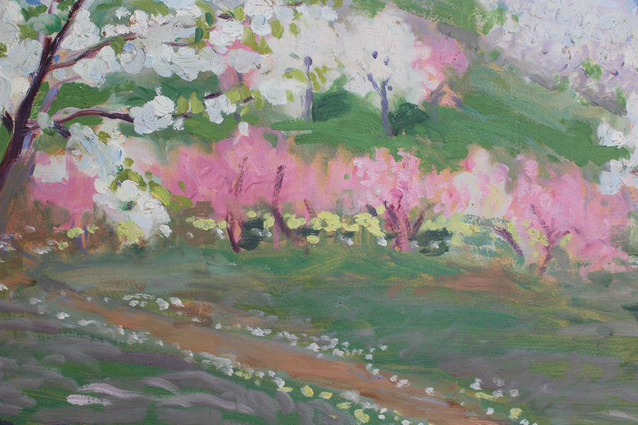 'Tuscan Pathway with Blossoms' Attributed to Elisabeth Chaplin (circa 1950s)