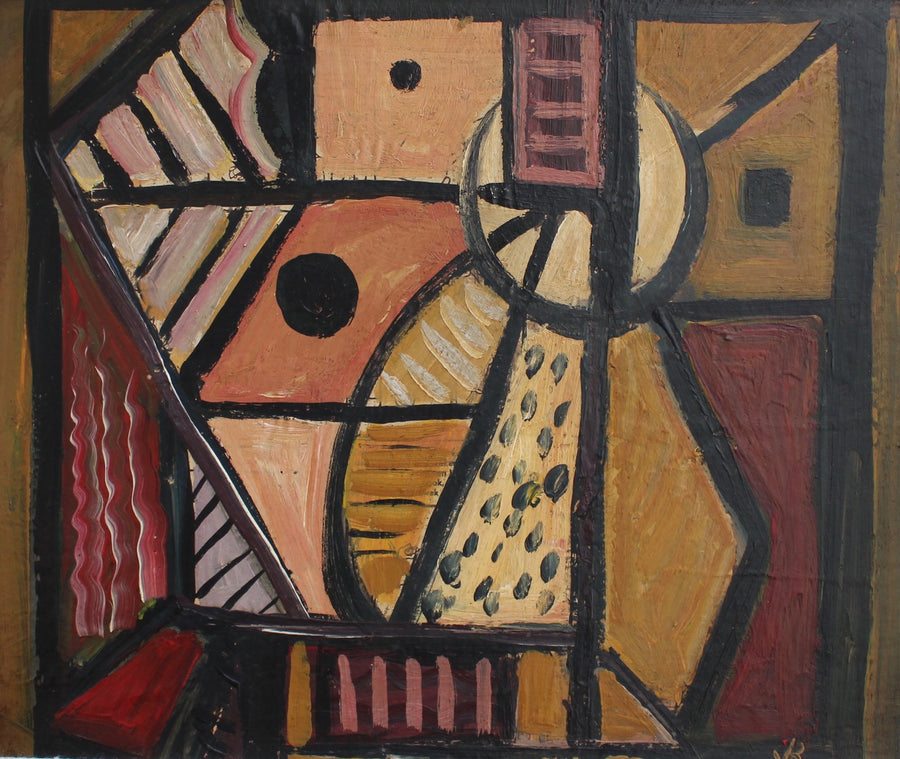 'Cubist Composition' by V.R. (circa 1940s - 1960s)