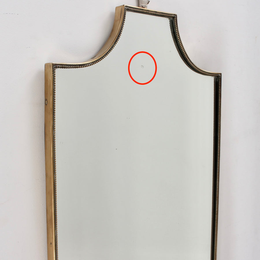 Large Vintage Italian Wall Mirror with Brass Frame (circa 1950s)