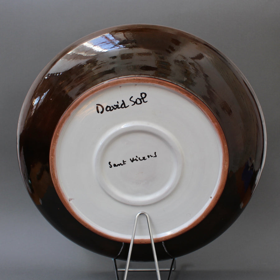 Decorative Ceramic Platter by David Sol (circa 1950s)