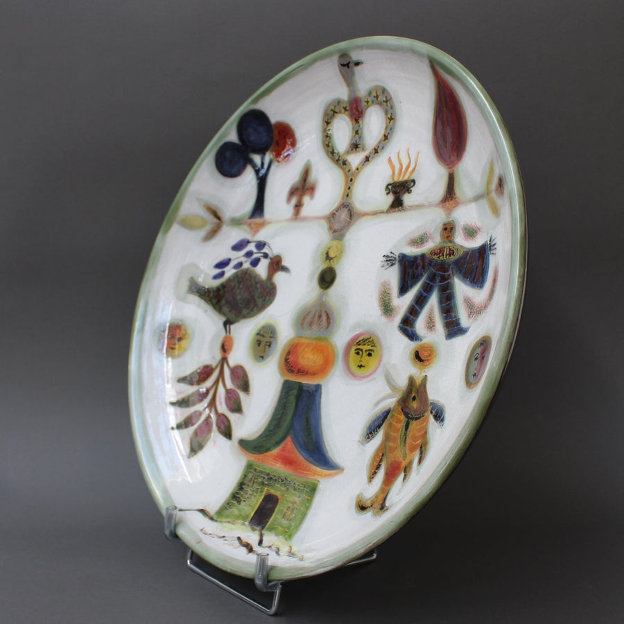 Decorative Ceramic Platter by David Sol (circa 1950s)
