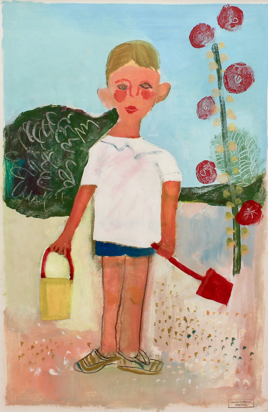 'Portrait of Boy with Pail and Shovel' by Raymond Dèbieve (circa 1960s)